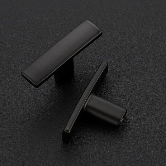 40 Pack Black Cabinet Knobs - Curved Pulls Matte Black for Kitchen Drawer Solid Dresser Hardware 1-3/4 Inch Length Single Hole