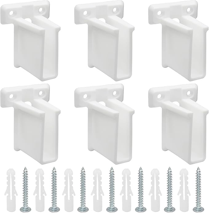 Uenhoy 6 Pcs Wire Shelf End Bracket, White Plastic Closet Shelves Brackets, Corner Support Bracket Wall Mount Shelf Brackets with Fasteners