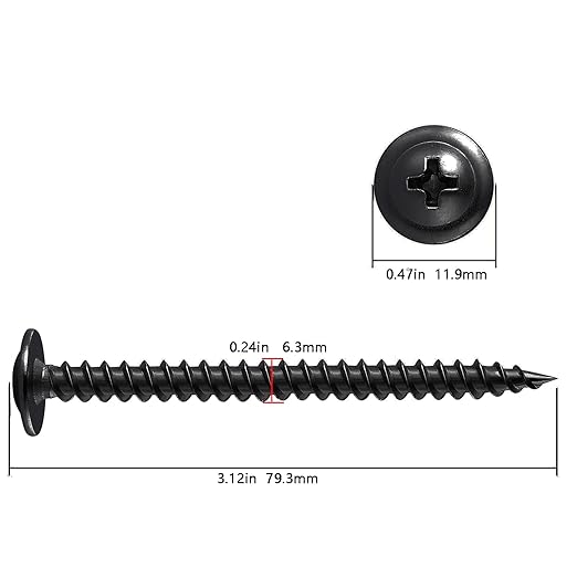 Wensilon(50 pcs)#14×3" Phillips Truss Head Wood Screws Black Galvanizing Quick Metal Self Tapping.