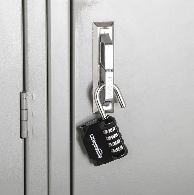 Amazon Basics 4-Digit Combination Lock, Black, 2-Pack
