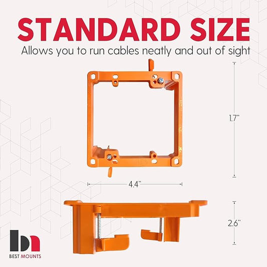 BestMounts Low Voltage Mounting Bracket 2 Gang, 10 Pack for Dual Gang Wall Plate, Telephone Wires, Network Cables, HDMI, Coaxial, Speaker Cables - Low Voltage Box Cable Wall Plate Bracket, Mud Ring