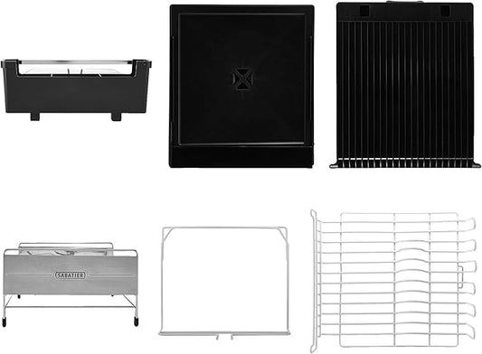 Sabatier Expandable Stainless Steel Dish Rack with Rust-Resistant Soft Coated Wires and Bi-Directional Spout, with Utensil Caddy and Removable Stemware Holder