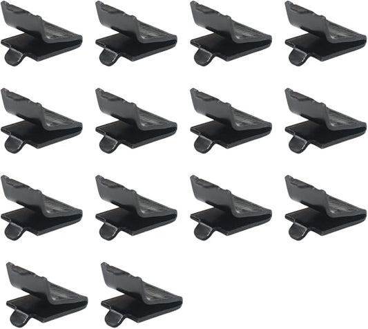 Adjustable Steel Pilaster Shelf Clip Support, Shelving Bracket Clips for Metal and Wood Shelves (14, Black)