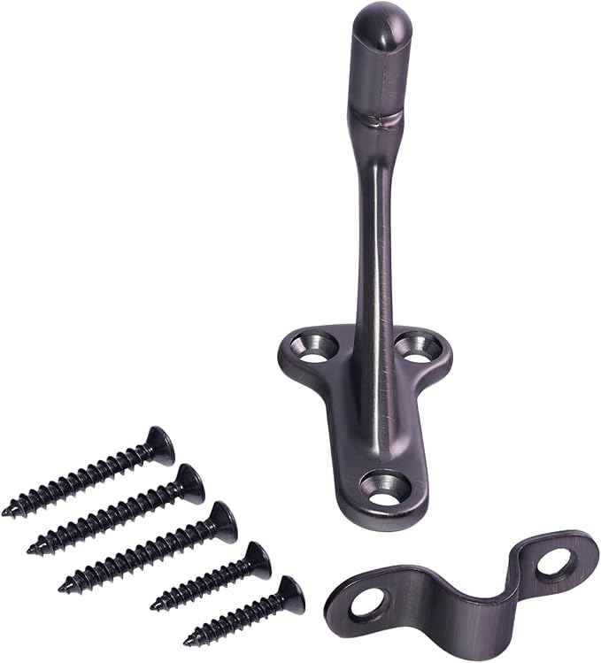 Oil Rubbed Bronze Handrail Bracket, 3 Pack Heavy Duty Stair Support Hardware with Screws, 3 Inch Metal Wall Mount Railing Bracket for Home Staircase