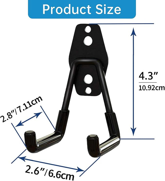 Garage Storage Utility Hooks,Garage Garden Tool Organizer,Steel Wall Mount Hooks, Garden Small U Hooks (6 Pack-Black)