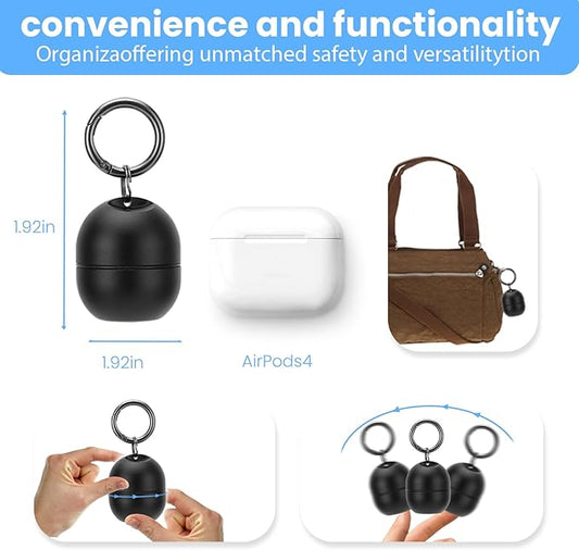 Jewelry Ring Holder Keychain,Portable Travel Sports Ring Keeper Case,Mini Small Versatile Carrying Display Storage Organizer Box With Key Chain