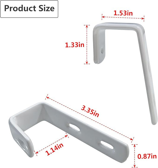 4pcs Iron Bunk Bed Ladder Brackets, PVC Coated Stainless Steel Angled Ladder Hooks Heavy Duty Hardware Utility Hook Loft Bed Hanger (White)