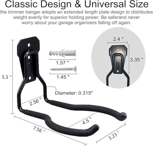 GS Alderaul Garden Power Tool Hanger, String Trimmer Bracket, Weedeater Hanger for Garage Wall, Weed Trimmer Wall Mount, Weed Wacker Storage Hook for Brush Cutter