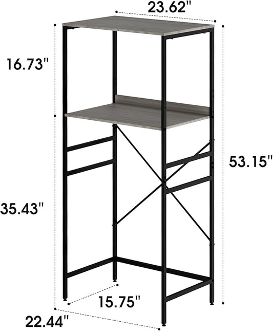 Mini Fridge Shelf Mini Fridge and Microwave Stand Over Mini Fridge Storage Rack Height Adjustable Microwave and Fridge Stand Suitable for Dorm, Kitchens, Offices, Modern Gray