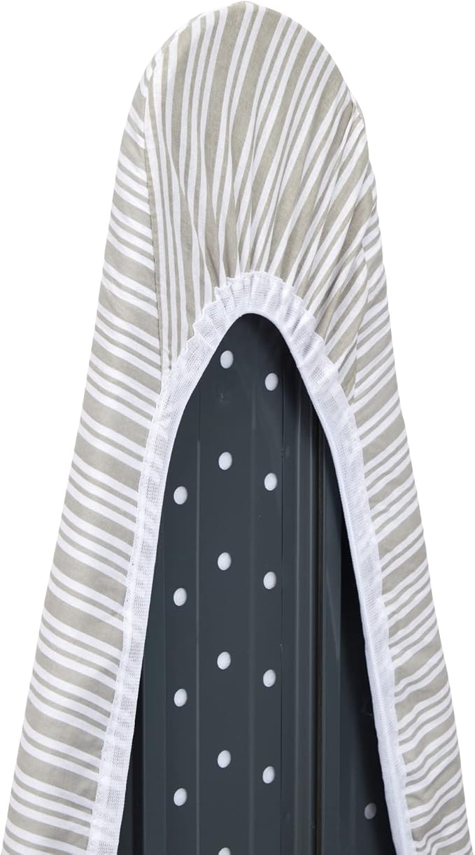 Juvale Ironing Board Cover & Pad - Secure Drawstring Fit for Iron Board Cover with Padding - Extra-Thick Foam for Pressing Pad - 15 x 54 in, Grey Stripe