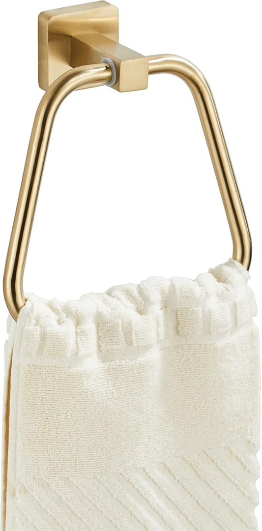 Brushed Gold Towel Ring for Bathroom, Kitchen Bath Towel Holder Hangers Wall Mount Heavy Duty Stainless Steel