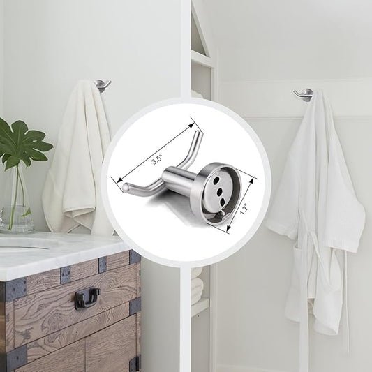 ARCORA Towel Hook 1 Pack, Robe Hooks Brushed Nickel, Heavy Duty Wall Hooks SUS 304 Stainless Steel, Coat Hooks for Bathroom Bedroom