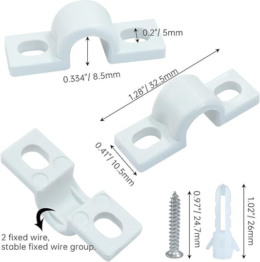 Hordion 24PCS Wire Shelf Loop Clips Plastic Shelf Clips for Wire Shelving – White