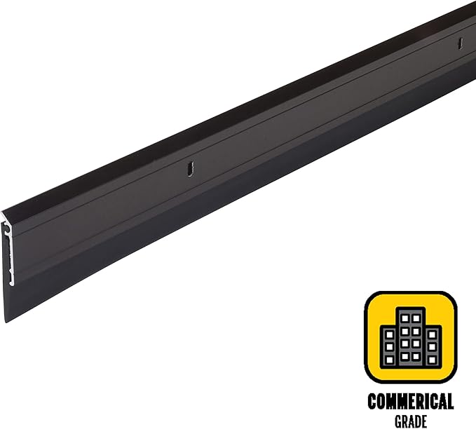 M-D Building Products 69609 All Season Aluminum Door Sweep for Bottom of Door, Heavy Duty Rubber Seal, Exterior & Interior Weather Stripping Bottom Door Seal, Commercial & Residential, (Bronze, 48in)