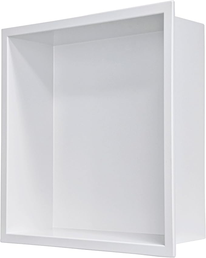 Stainless Steel Shower Niche 12"x12",Shower Inserts Kit for Bathroom , Recessed Shower Shelf Organizer for Storage Matte White (12"x12")