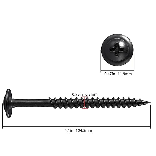 Wensilon(40 pcs)#14×4" Phillips Truss Head Wood Screws Black Galvanizing Quick Metal Self Tapping.