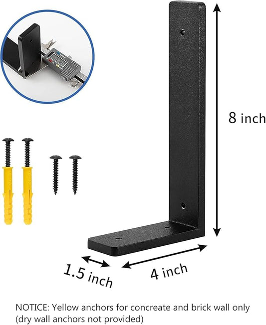 8 INCH x 4 INCH Shelf Support Bracket Heavy Duty, L Shelf Brackets ,max Load 88lbs, , Metal Brackets for Shelves, Counter Bracket ,Corner Brace,Pack of 4. (8 '' x 4 '' L-Shape)