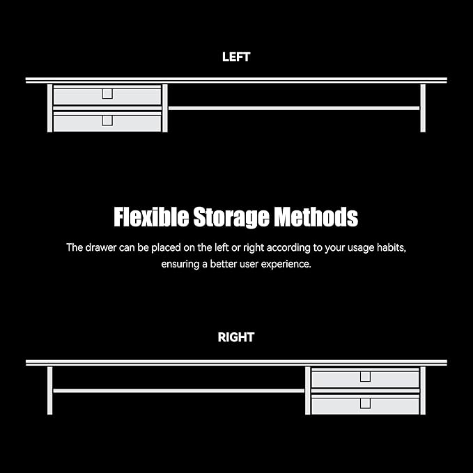 Dual‑Tier Monitor Stand Riser with Drawers, Desktop Organizer Shelf Storage for Computer Screen 2 Monitors, Supports for PC Computer Monitor, Printer, Heavy TV Riser Beige and White