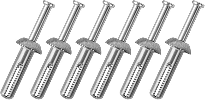 meite Hammer Drive Anchors 1/4" x 1" for Electrical Boxes Fixture, Heavy Duty Masonry & Concrete Anchors, Zinc-Plated Steel, Rust-Resistant (1 Case)