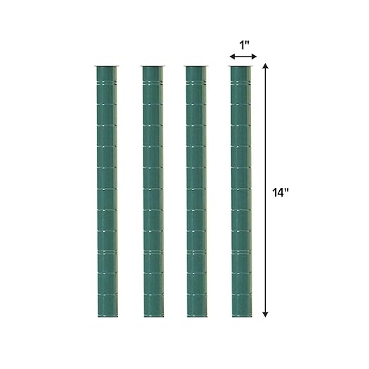 Commercial Epoxy Green Coated Wire Shelf 1’’ Diameter Shelving Poles