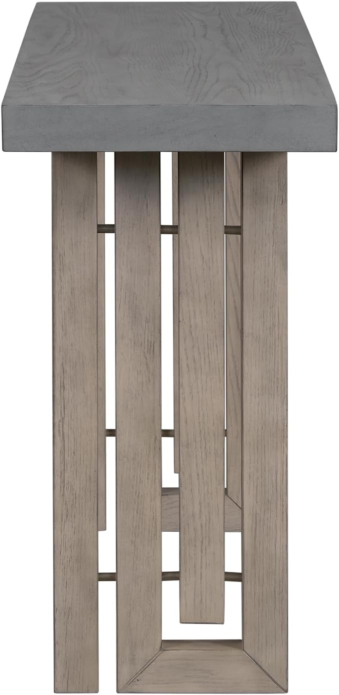 Uniquely Designed Oak Veneer Console Table, Modern Long Sofa Side Table with Distinctive Side Shapes, Suitable for Entryway, Hallway, Living Room, Foyer, Corridor,Easy Assembly (Gray-41RT)