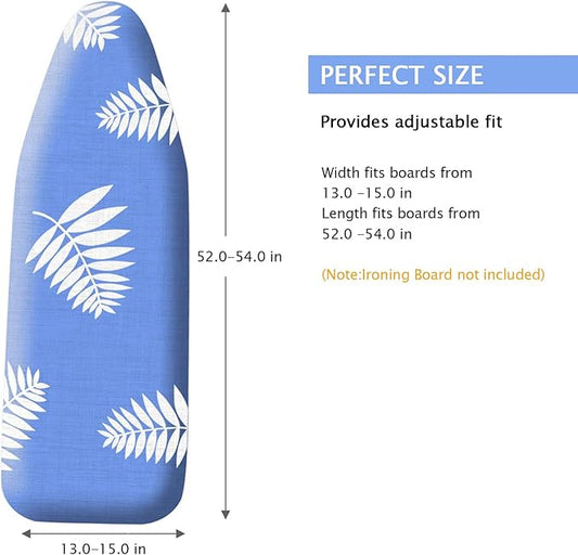 SheeChung Ironing Board Cover and Pad 15x54,Thick Ironing Board Cover with Padding Standard Size,Heavy Duty Iron Pad Cover with Elastic Edge & Adjustable Fastener,Full Size Scorch Resistant Padding