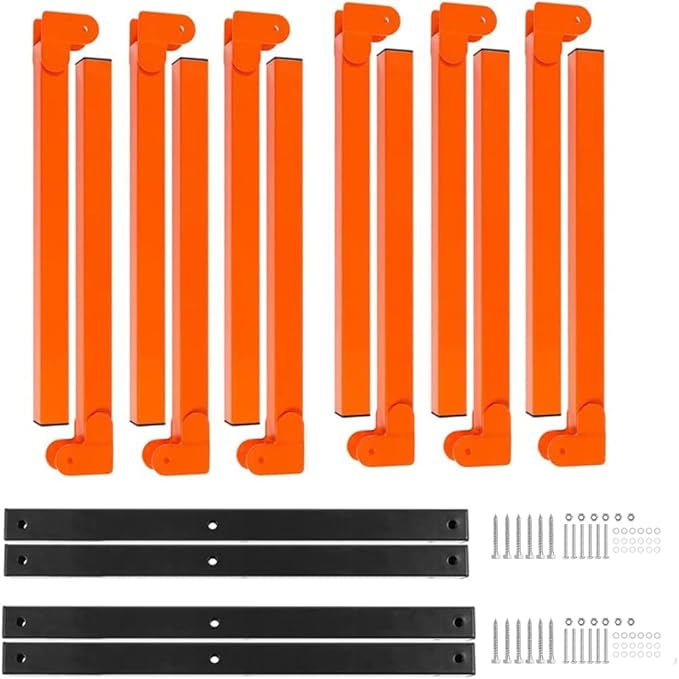 BeBecome Lumber Storage Rack Wall Mounted, 4 pcs Heavy Duty Utility Rack for Garage & Warehouse, Metal Wood Organizer for Lumber, Pipes, Long Items, Space Saving Wall Storage System