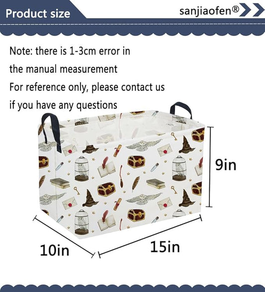 Sanjiaofeng Rectangular Kids Basket Magic Storage Bins,Ctue Storage Basket with Handles.Clothers,Books,Kid's Gifts Bins. (Magic)