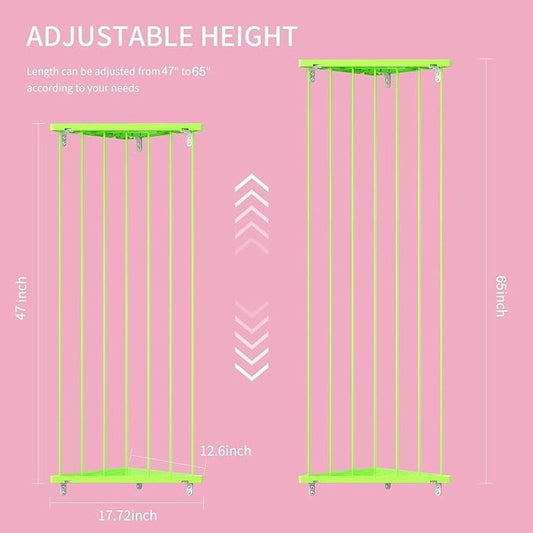Stuffed Animal Storage Corner Organizer- Stuffed Animal Holder with Length Adjustable - Wall Plush Storage Hanging Stuffed Animal Net for Wall (Green, Standard)