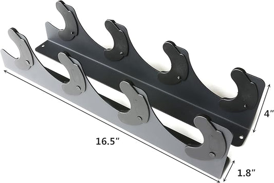 Barbell Rack Single Hook Wall Mount Heavy Duty Vertical Barbell Holder Weight Bar Holder for Olympic Barbell, Curl bar, Commercial or Home Gym Accessory (4 bars)
