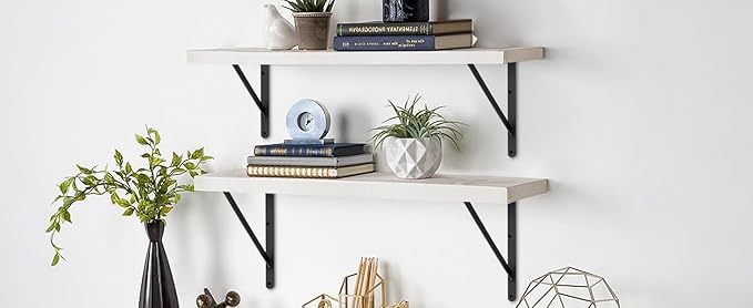 8 Pack L18 x H 12" Black Heavy Duty Shelf Brackets with Screws Metal Shelf Brackets Shelf Support Angle Brackets for Shelves L Brackets Heavy Duty Floating Shelf