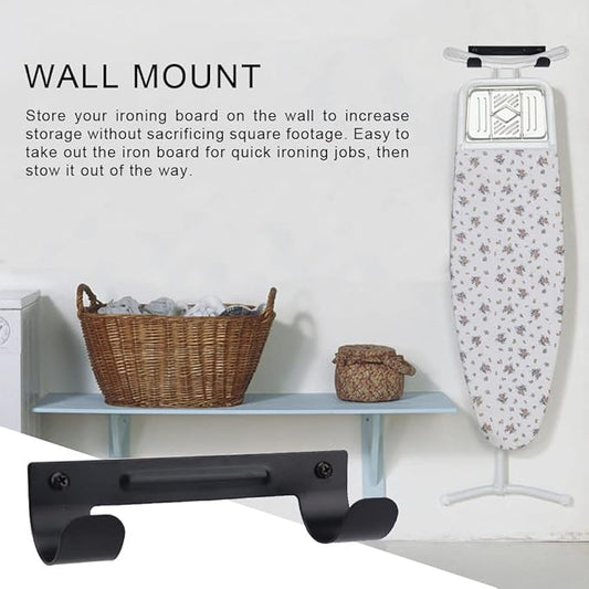 CALIDAKA Ironing Board Hanger, Wall Mount Ironing Board Holder with Screws, Ironing Boards Storage Organizer Wall Bracket Ironing Board Hook for Y-Leg or T-Leg Ironing Boards Towels