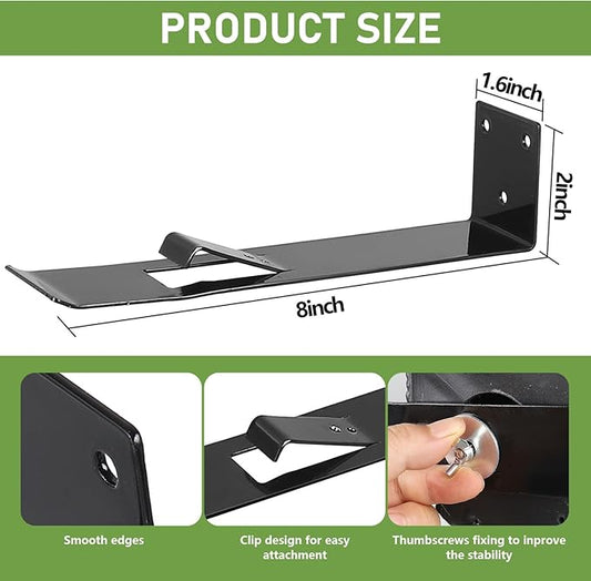 4 Pack Owl Mounting Bracket – Metal Bracket with Secure Clip Heavy Duty Owl Attachment Post Mount for Plastic Garden Owls