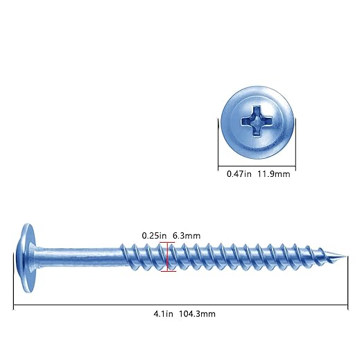 Wensilon(40 pcs)#14×4" Phillips Truss Head Wood Screws Galvanizing Quick Metal Self Tapping.