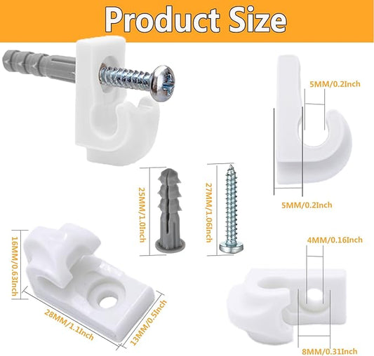 Down Wall Clips- 30 Sets Wire Shelf Brackets Loop -Closet Shelves Clips-Wire Shelf Back Wall Clip,Included Clips,Screws and Expansion Tubes ,Plastic,White,30 Sets (Pack of 1)