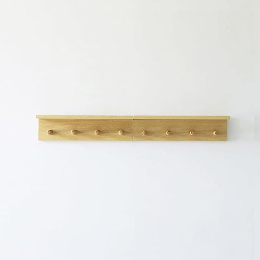 Entrance Coat Rack ,Coat Hooks, Wall-Mounted Wooden Hook Rack, Wall-Mounted Shelves are Very Suitable (Oak Color Finish—A-2)