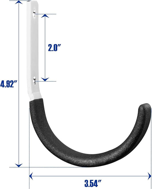 Heavy Duty Steel Garage Hooks,Garage Storage Utility Hooks,Heavy Duty Garage Garden Tool Organizer,Steel Wall Mount Hooks, Garden Hose Hanger, Small U Hooks (Black 6 Pack)