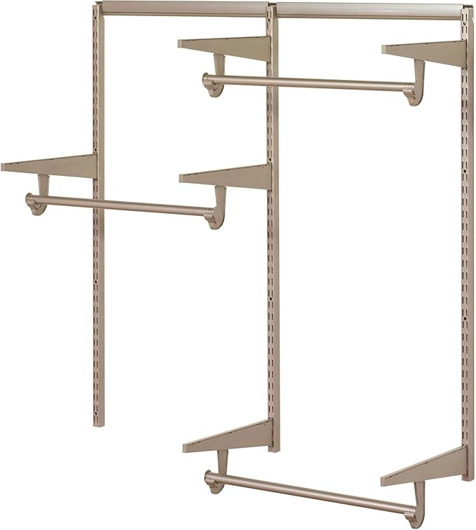 Closet Culture by Knape & Vogt Culture 4 ft. Steel Closet Hardware Kit in Champagne Nickel Shelving (0300-KITA-4CN)