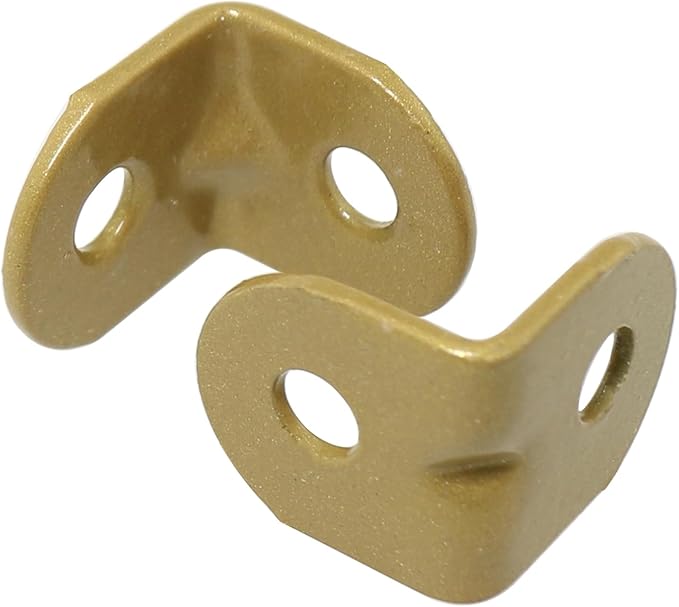Heyous 20PCS Furniture Corner Brace Hooks Fasteners Mini Brackets Gold Iron Wall Mount Corner L Bracket with Screws 0.75 Inch x 0.75 Inch for Cabinet Closet Chair and Table