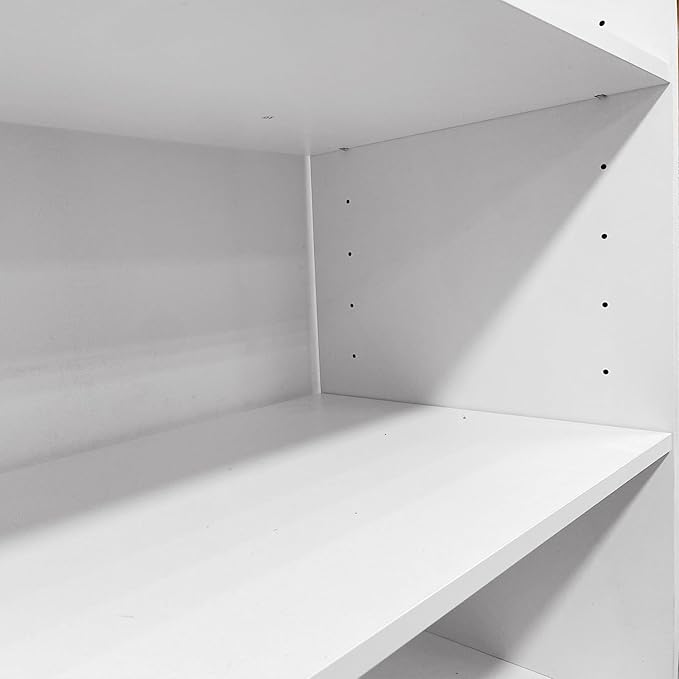GraceGrove 71" High Modular Wooden Closet Organizer System with 6 Shelves &Storages, Wall Mount Shelving for Walk in Closet Bedroom Organization,Closet Organizers and Storage, White