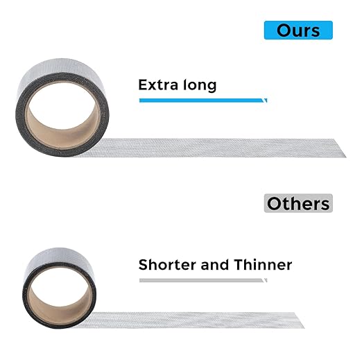 Grey Window Screen Repair Tape, 2IN X 30FT (360IN) Screen Repair Kit for Windows or Doors, Strong Adhesive Patch Kit Fiberglass Mesh Tape (Pack of 2)
