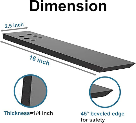 Countertop Support Bracket 4 Pack 16" Lx 2.5" W Hidden Black Knee Wall Support Countertop Bracket 3/8" Thick Heavy Duty for Quartz/Granite/Wood/Concret Countertops Screws Included