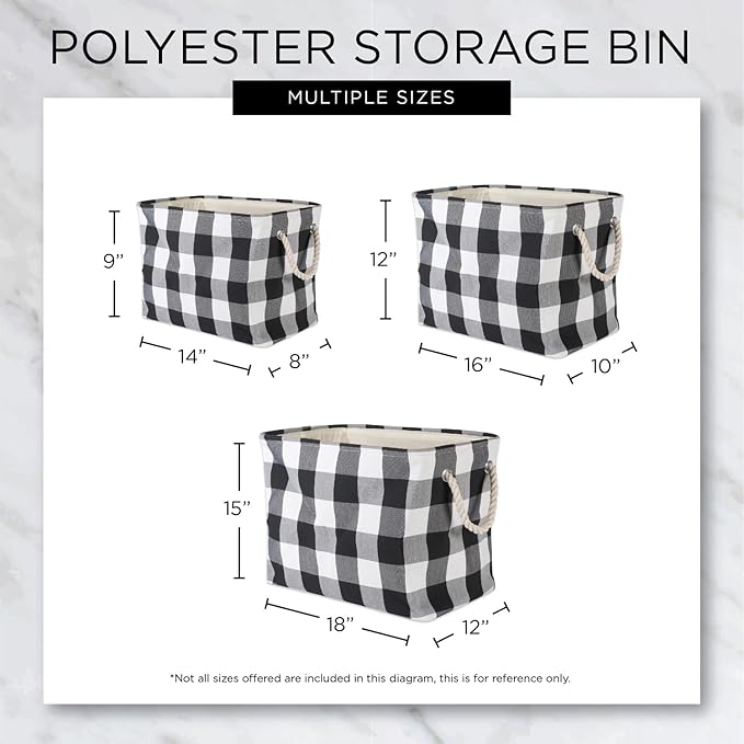 Bone Dry Pet Storage Collection Striped Paw Patch Bin, Black, Large Rectangle