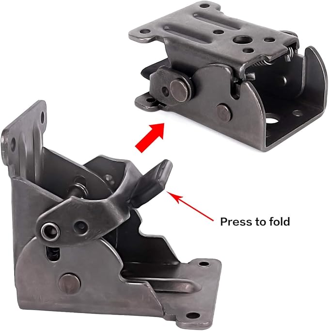 4 Pack Locking Hinge for Folding Table Brackets, Heavy Duty Folding Brackets 90 Degree Self Locking Folding Hinge for Table Legs Furniture