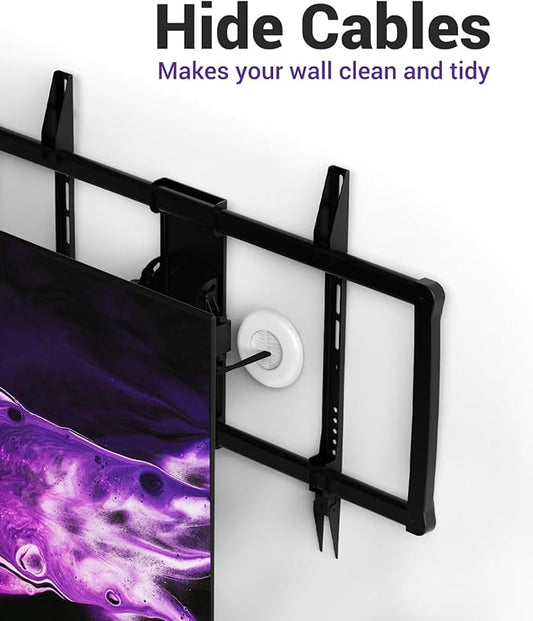 VCELINK Brush 3.79" (96 mm) in Wall Cable Management Kit, Cord Hider for Low Voltage Cables Pass Through, Includes Hole Saw Drill Attachment and Mounting Brackets for Easy Install, 2-Pack