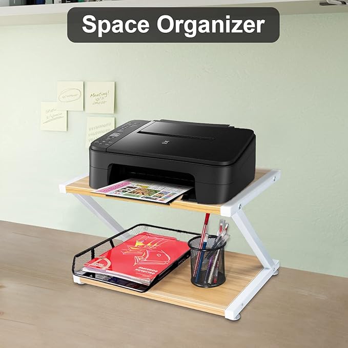 DUNCHATY Desktop Print Stand – Ergonomic Document Holder for Home Office, Study, and Work - Stable Printer Stand with Adjustable Anti-Skid Pad