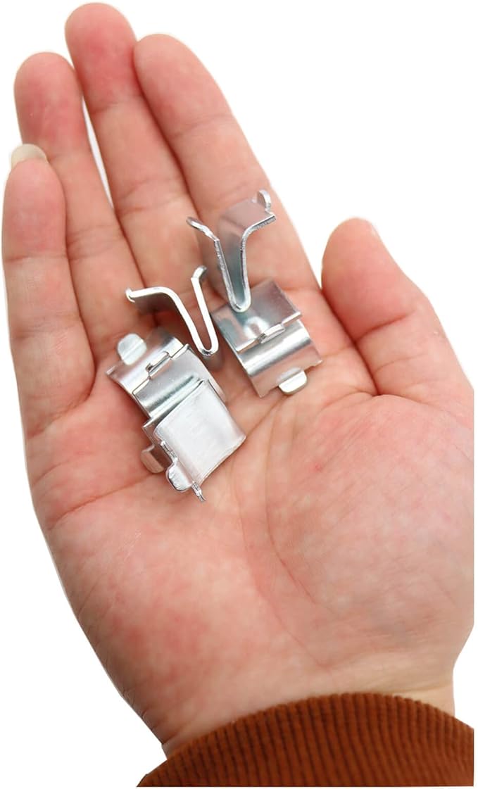 14 Pieces Silver Adjustable Steel Pilaster Shelf Clip Support, Shelving Bracket Clips for Metal and Wood Shelves