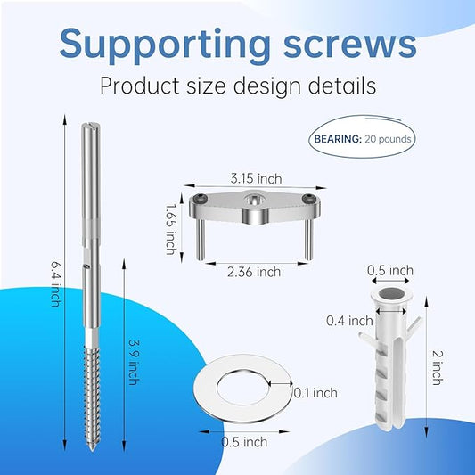 Floating Shelf Hidden Support Brackets (6pcs) and Installation Aid Steel Hardware - with Drill Guide, Floating Wood Shelf Hidden Brackets - Premium Thin Shelf Hidden Support