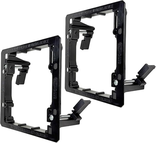 iMBAPrice 2-Gang Low Voltage Mounting Bracket, Drywall Mount for Cable Pass Through Wall Plates, LV2-2 Bracket for Ethernet, HDMI, Speaker & Coax Cables, Non-Metallic, 2 Pack