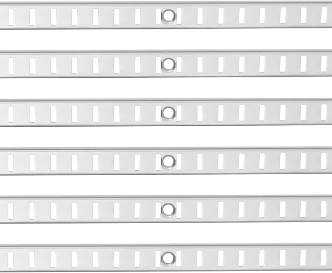 VEVOR Shelf Pilaster, 36.3-inch 6 Pack, Adjustable Shelf Brackets Steel Mortise Mount Pilaster Strip Standards with 24 Screws, Suitable for Wall Shelving System Cabinet Closet Organization